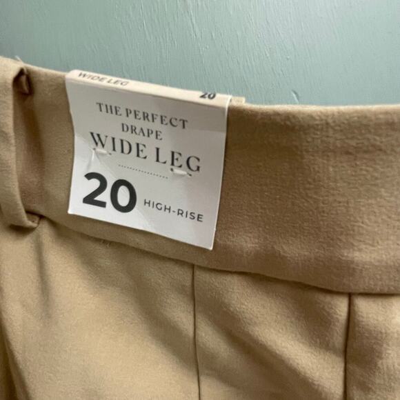 Lane Bryant Perfect Drape Wide leg Pants Size 20 NEW Khaki Tan Office Career - Picture 3 of 5